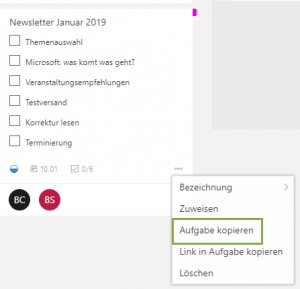 Microsoft Planner_ Aufgabe kopieren