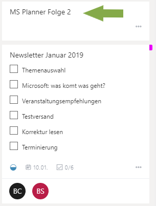 Microsoft Planner_Checkliste höher stufen zu einzelner Aufgabe