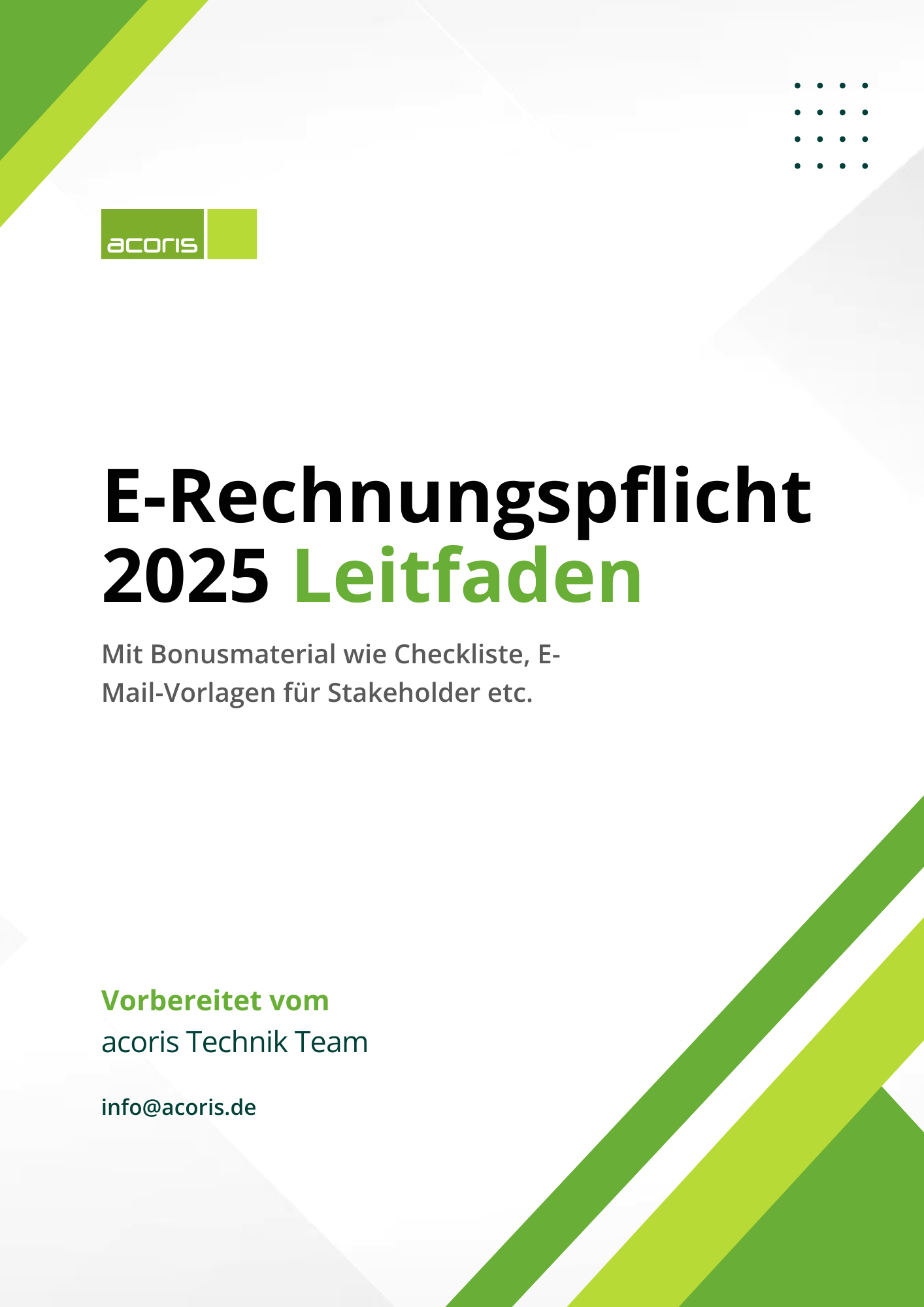 acoris decklblatt pop up leitfaden rechnungspflicht